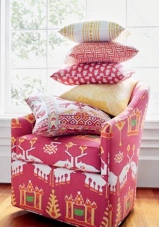 Thibaut Design Pink and Yellow Series in Ceylon