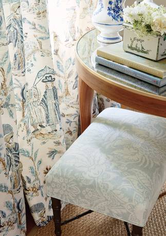 Thibaut Design Royale Toile Drapery in Chestnut Hill