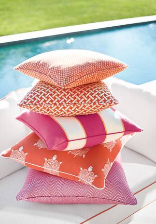 Thibaut Design Orange Pillows in Portico
