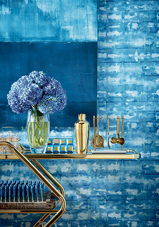 T41038 ILLUSION Wallpaper Blue from the Thibaut Modern Resource 4