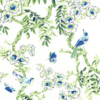 F920843 YUKIO Printed Fabrics Spa Blue from the Thibaut Eden