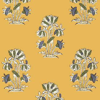 T13201 LILY FLOWER Wallpaper Spa Blue from the Thibaut Mesa collection