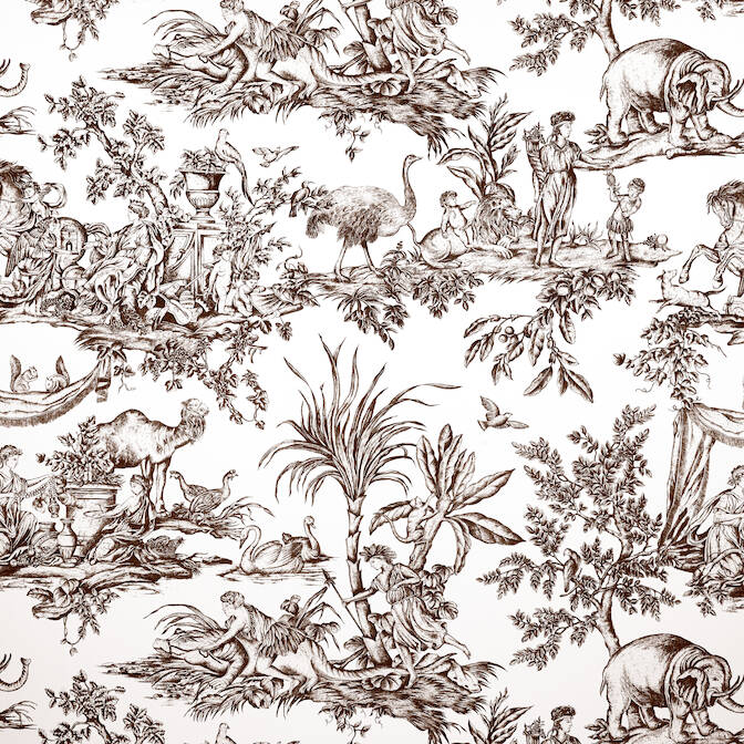  Martinique Island Toile Fabric by The Yard, French Pastoral  Print Fabric, Farmers Under Banana Bamboo Trees Fabric for Upholstery Home  Decor : Arts, Crafts & Sewing