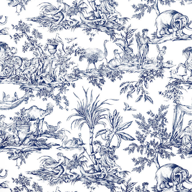 ANTILLES TOILE, Navy, AF15171, Collection Antilles from Anna French