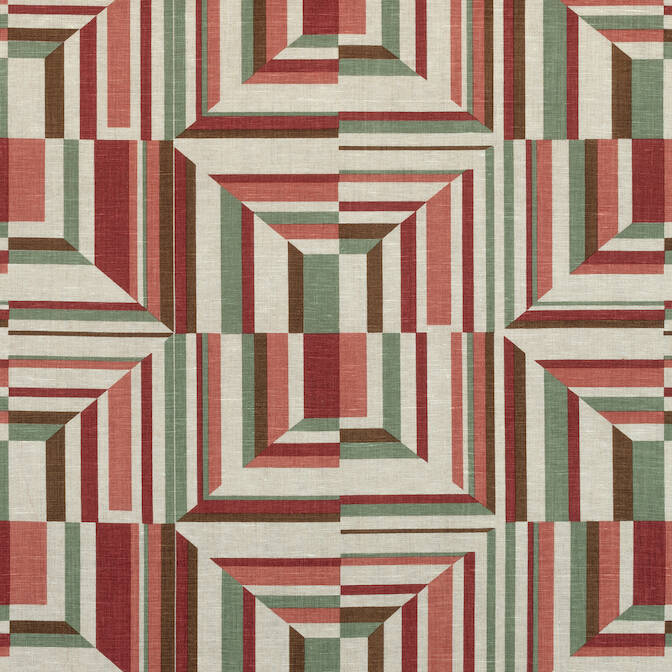 CUBISM, Red on Flax, AF9650, Collection Savoy from Anna French