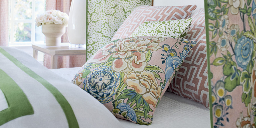 Magnolia Home Fashions Joy Sky Lattice Print Upholstery and Drapery Fabric by Decorative Fabrics Direct
